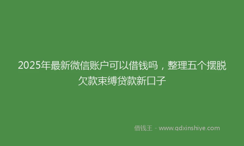 2025年最新微信账户可以借钱吗，整理五个摆脱欠款束缚贷款新口子