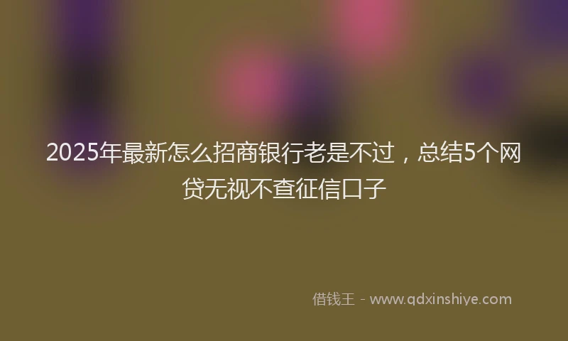 2025年最新怎么招商银行老是不过，总结5个网贷无视不查征信口子