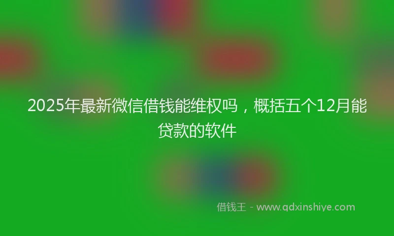 2025年最新微信借钱能维权吗，概括五个12月能贷款的软件