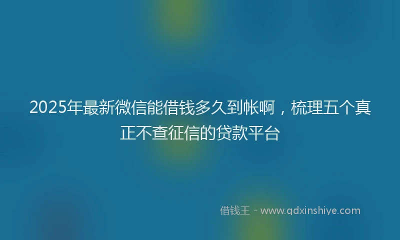 2025年最新微信能借钱多久到帐啊，梳理五个真正不查征信的贷款平台
