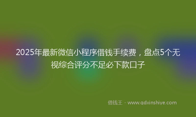 2025年最新微信小程序借钱手续费，盘点5个无视综合评分不足必下款口子