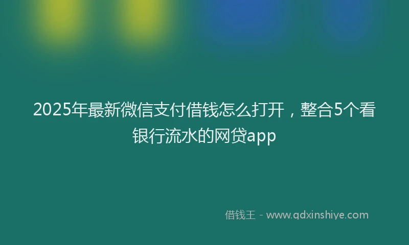 2025年最新微信支付借钱怎么打开，整合5个看银行流水的网贷app