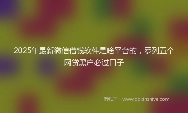2025年最新微信借钱软件是啥平台的，罗列五个网贷黑户必过口子