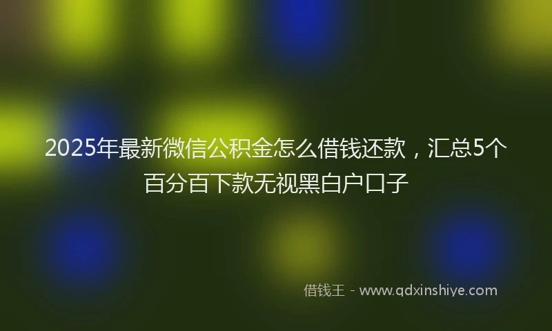 2025年最新微信公积金怎么借钱还款，汇总5个百分百下款无视黑白户口子