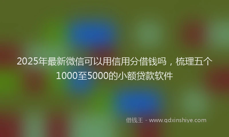 2025年最新微信可以用信用分借钱吗，梳理五个1000至5000的小额贷款软件