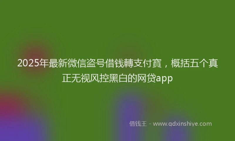 2025年最新微信盗号借钱轉支付寶，概括五个真正无视风控黑白的网贷app