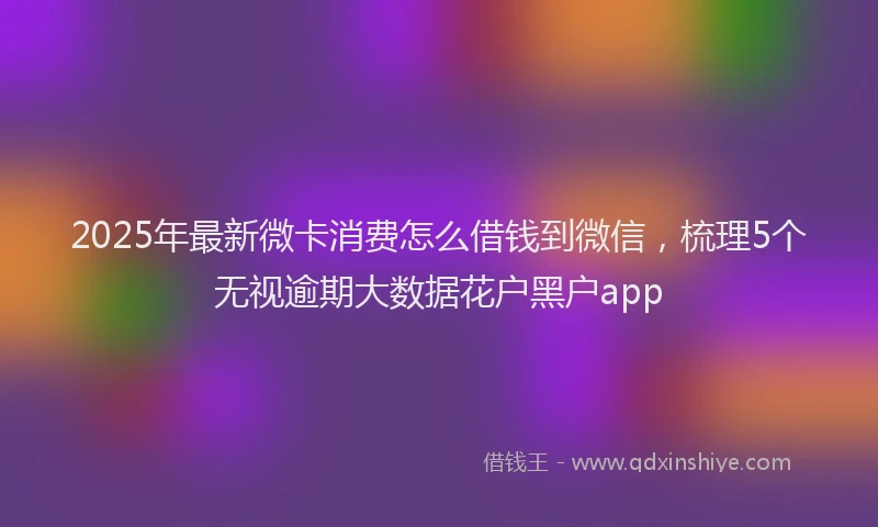 2025年最新微卡消费怎么借钱到微信，梳理5个无视逾期大数据花户黑户app