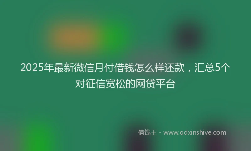 2025年最新微信月付借钱怎么样还款，汇总5个对征信宽松的网贷平台