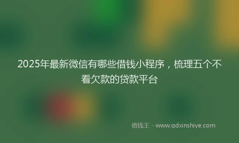 2025年最新微信有哪些借钱小程序，梳理五个不看欠款的贷款平台