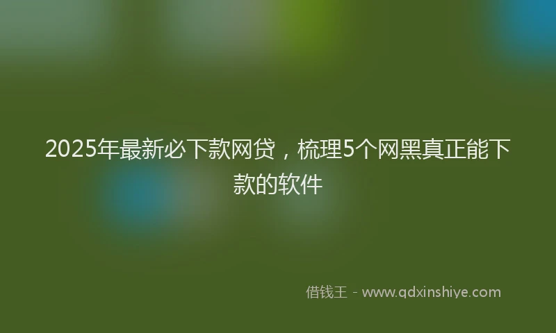 2025年最新必下款网贷，梳理5个网黑真正能下款的软件