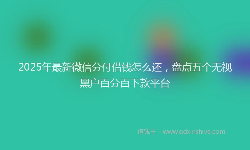 2025年最新微信分付借钱怎么还，盘点五个无视黑户百分百下款平台