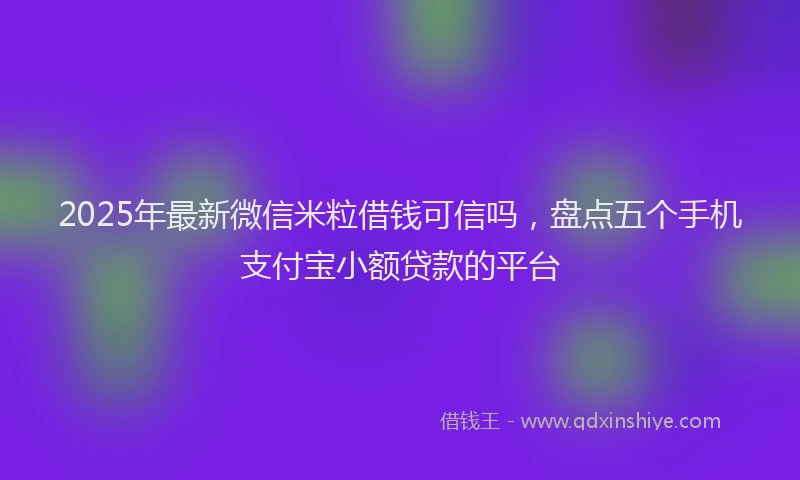 2025年最新微信米粒借钱可信吗，盘点五个手机支付宝小额贷款的平台