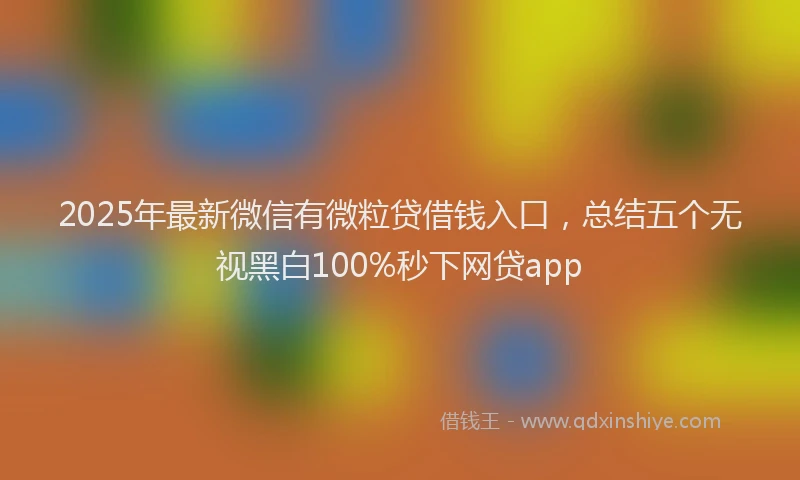 2025年最新微信有微粒贷借钱入口，总结五个无视黑白100%秒下网贷app