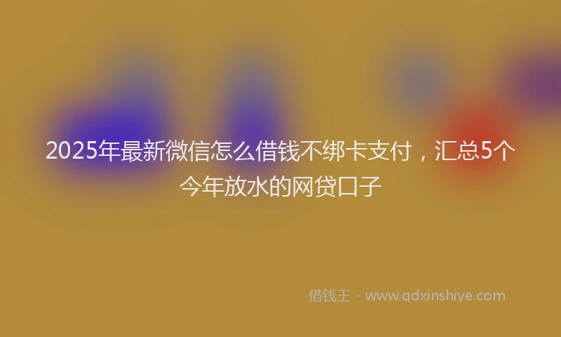 2025年最新微信怎么借钱不绑卡支付，汇总5个今年放水的网贷口子