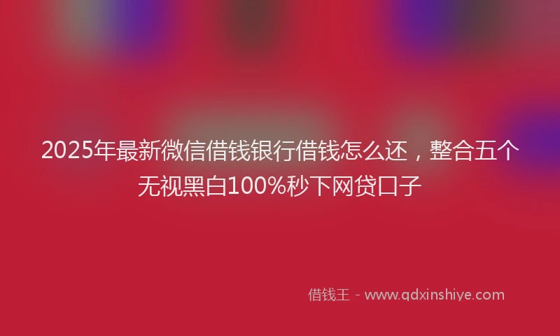 2025年最新微信借钱银行借钱怎么还，整合五个无视黑白100%秒下网贷口子