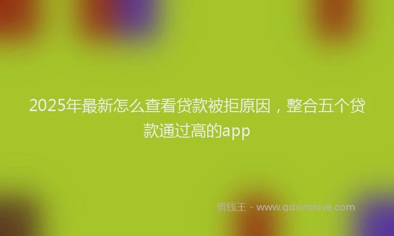 2025年最新怎么查看贷款被拒原因，整合五个贷款通过高的app