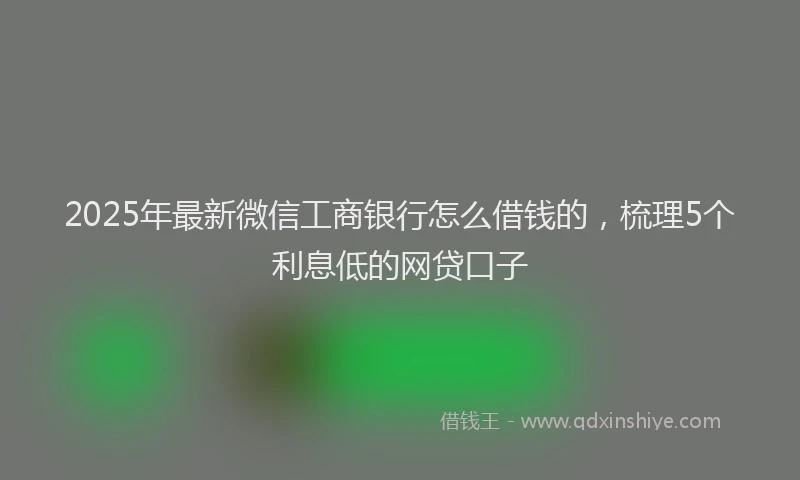 2025年最新微信工商银行怎么借钱的，梳理5个利息低的网贷口子
