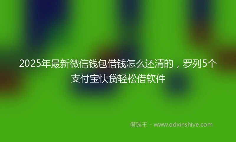 2025年最新微信钱包借钱怎么还清的，罗列5个支付宝快贷轻松借软件
