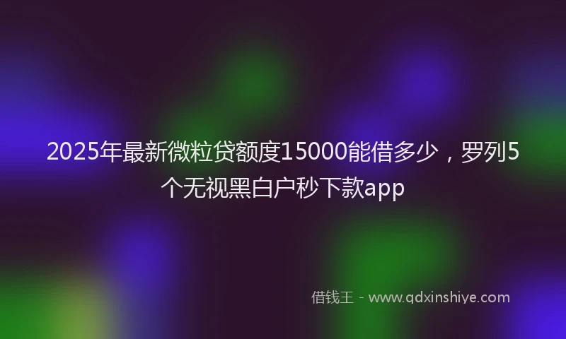2025年最新微粒贷额度15000能借多少，罗列5个无视黑白户秒下款app