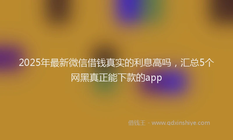 2025年最新微信借钱真实的利息高吗，汇总5个网黑真正能下款的app
