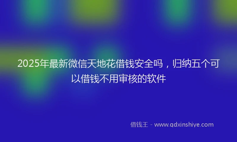 2025年最新微信天地花借钱安全吗，归纳五个可以借钱不用审核的软件