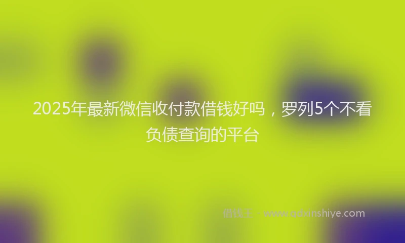 2025年最新微信收付款借钱好吗，罗列5个不看负债查询的平台