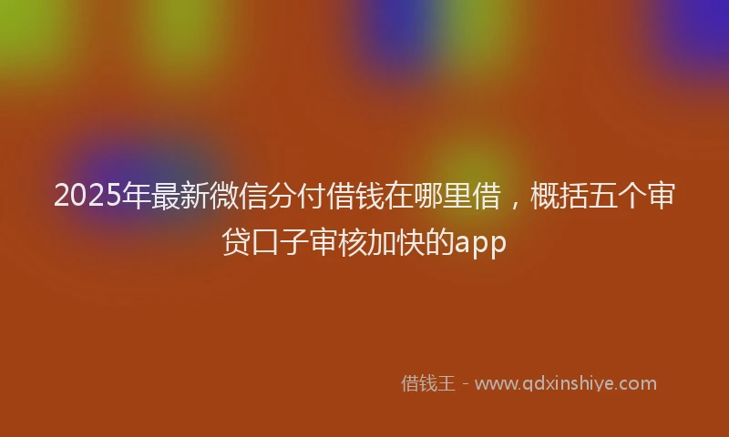 2025年最新微信分付借钱在哪里借，概括五个审贷口子审核加快的app