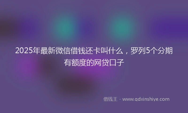 2025年最新微信借钱还卡叫什么，罗列5个分期有额度的网贷口子