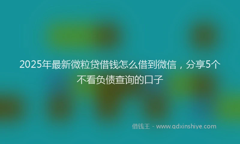 2025年最新微粒贷借钱怎么借到微信，分享5个不看负债查询的口子