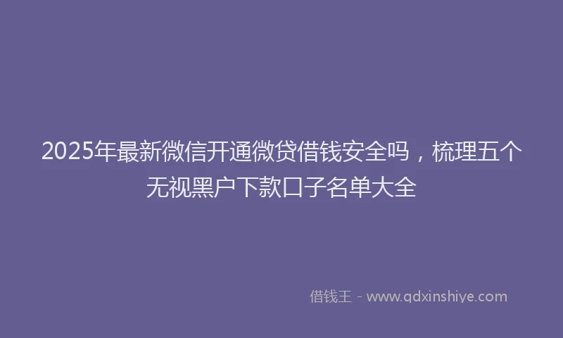 2025年最新微信开通微贷借钱安全吗，梳理五个无视黑户下款口子名单大全
