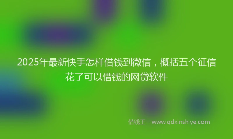 2025年最新快手怎样借钱到微信，概括五个征信花了可以借钱的网贷软件