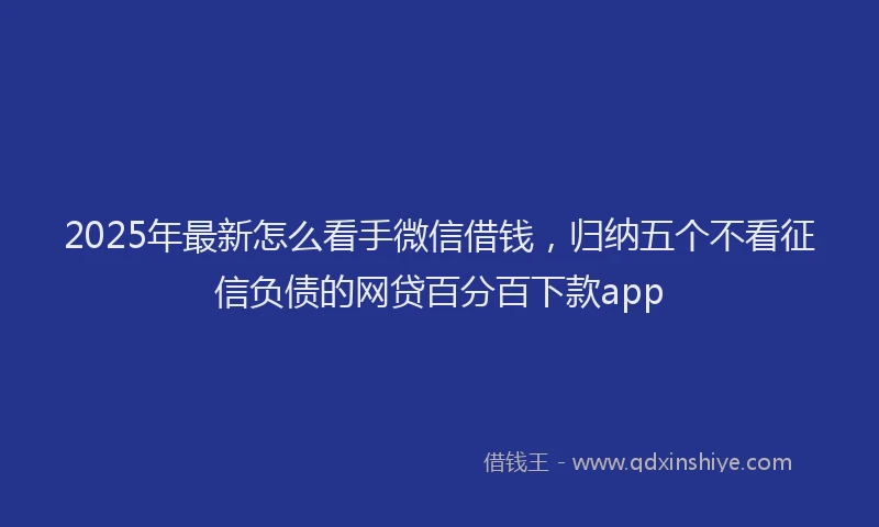 2025年最新怎么看手微信借钱，归纳五个不看征信负债的网贷百分百下款app