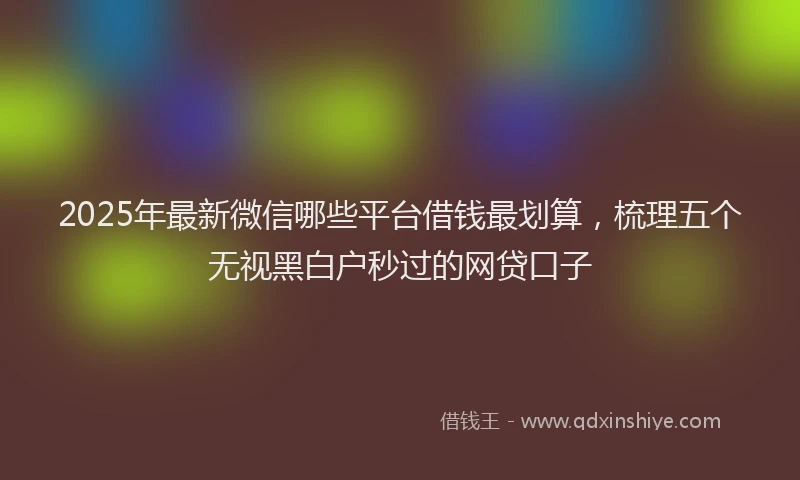 2025年最新微信哪些平台借钱最划算，梳理五个无视黑白户秒过的网贷口子