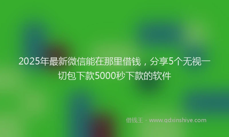 2025年最新微信能在那里借钱，分享5个无视一切包下款5000秒下款的软件