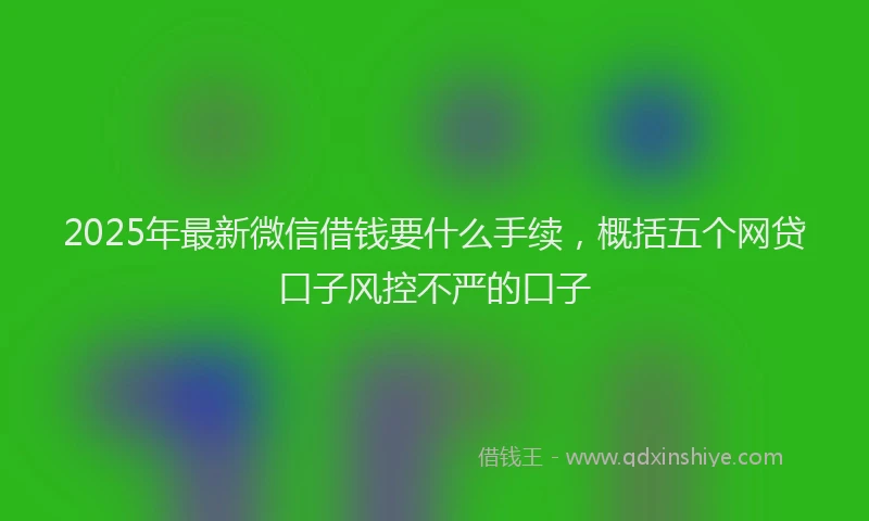 2025年最新微信借钱要什么手续，概括五个网贷口子风控不严的口子