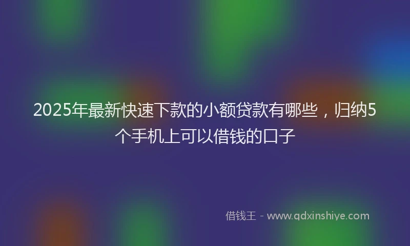 2025年最新快速下款的小额贷款有哪些，归纳5个手机上可以借钱的口子
