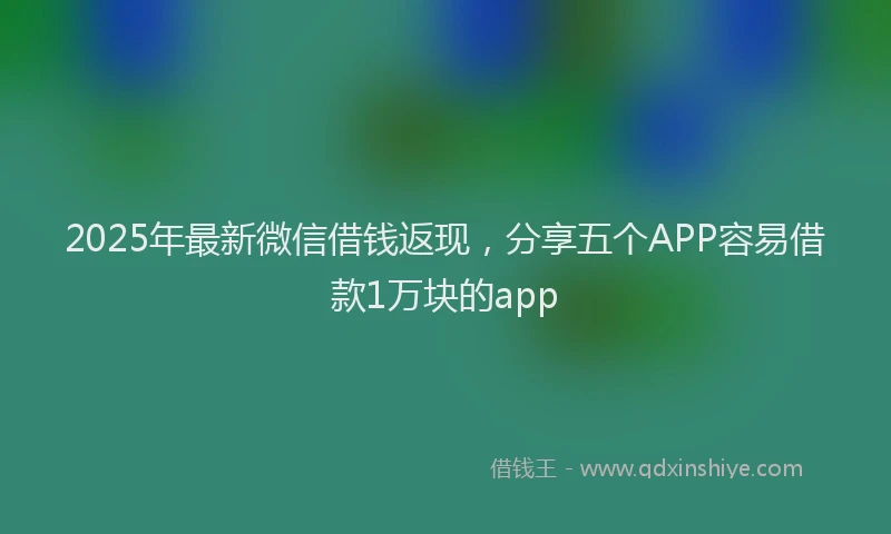2025年最新微信借钱返现，分享五个APP容易借款1万块的app