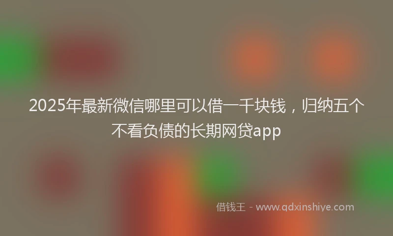 2025年最新微信哪里可以借一千块钱，归纳五个不看负债的长期网贷app