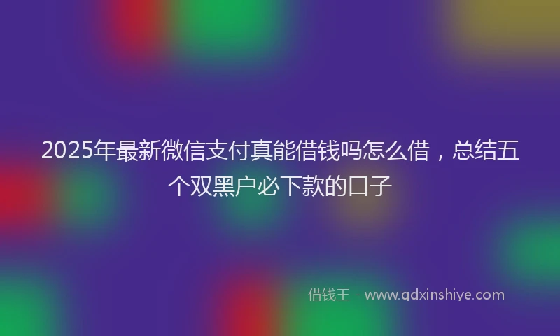 2025年最新微信支付真能借钱吗怎么借，总结五个双黑户必下款的口子