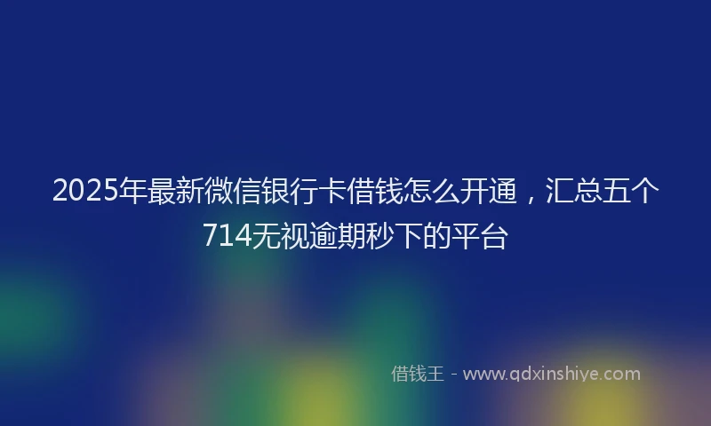 2025年最新微信银行卡借钱怎么开通，汇总五个714无视逾期秒下的平台