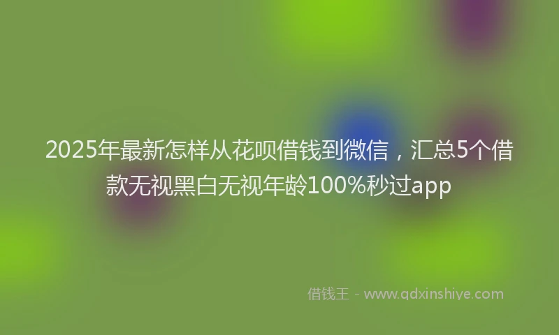 2025年最新怎样从花呗借钱到微信，汇总5个借款无视黑白无视年龄100%秒过app