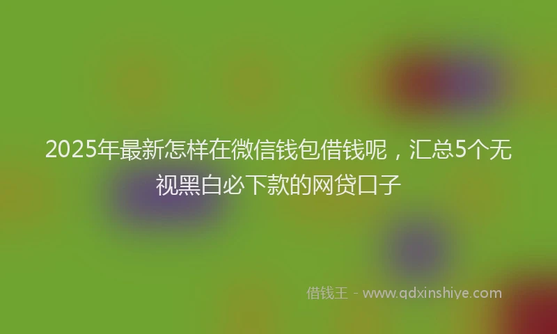 2025年最新怎样在微信钱包借钱呢，汇总5个无视黑白必下款的网贷口子
