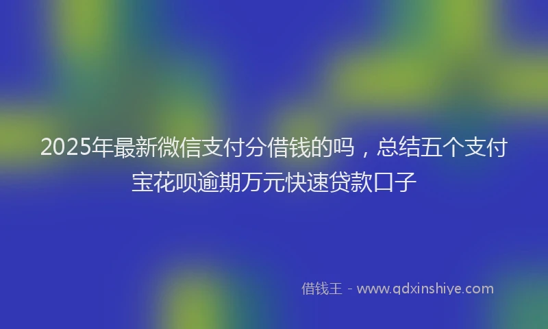 2025年最新微信支付分借钱的吗，总结五个支付宝花呗逾期万元快速贷款口子