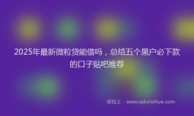 2025年最新微粒贷能借吗，总结五个黑户必下款的口子贴吧推荐