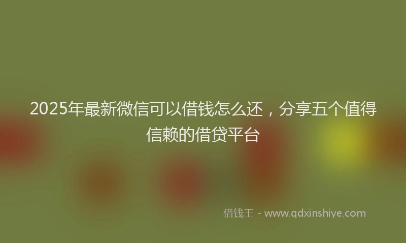 2025年最新微信可以借钱怎么还，分享五个值得信赖的借贷平台