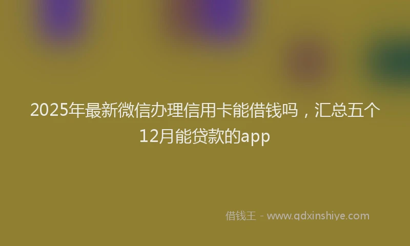 2025年最新微信办理信用卡能借钱吗，汇总五个12月能贷款的app
