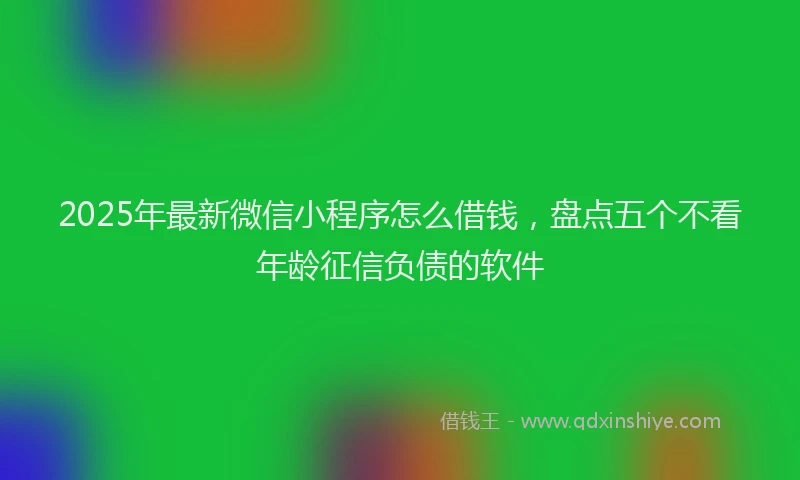 2025年最新微信小程序怎么借钱，盘点五个不看年龄征信负债的软件