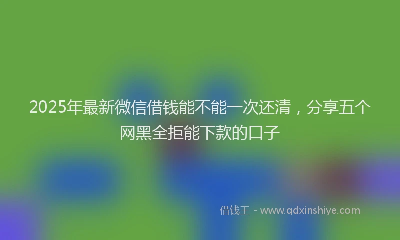 2025年最新微信借钱能不能一次还清，分享五个网黑全拒能下款的口子