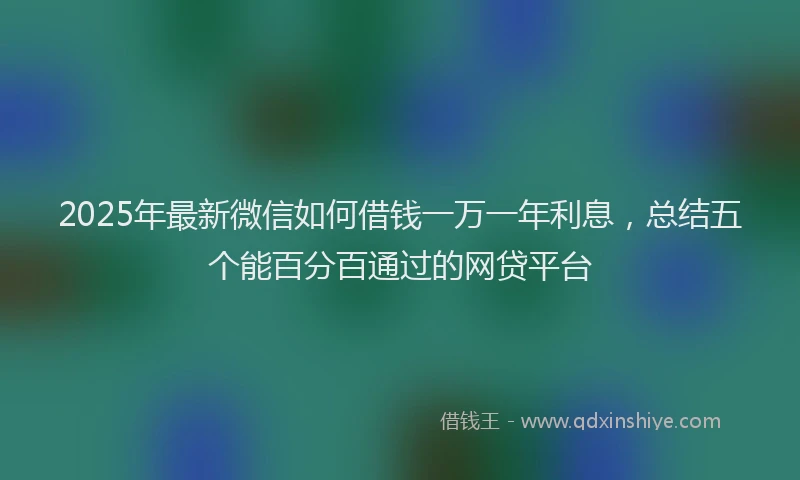 2025年最新微信如何借钱一万一年利息，总结五个能百分百通过的网贷平台