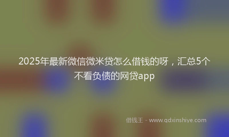 2025年最新微信微米贷怎么借钱的呀，汇总5个不看负债的网贷app